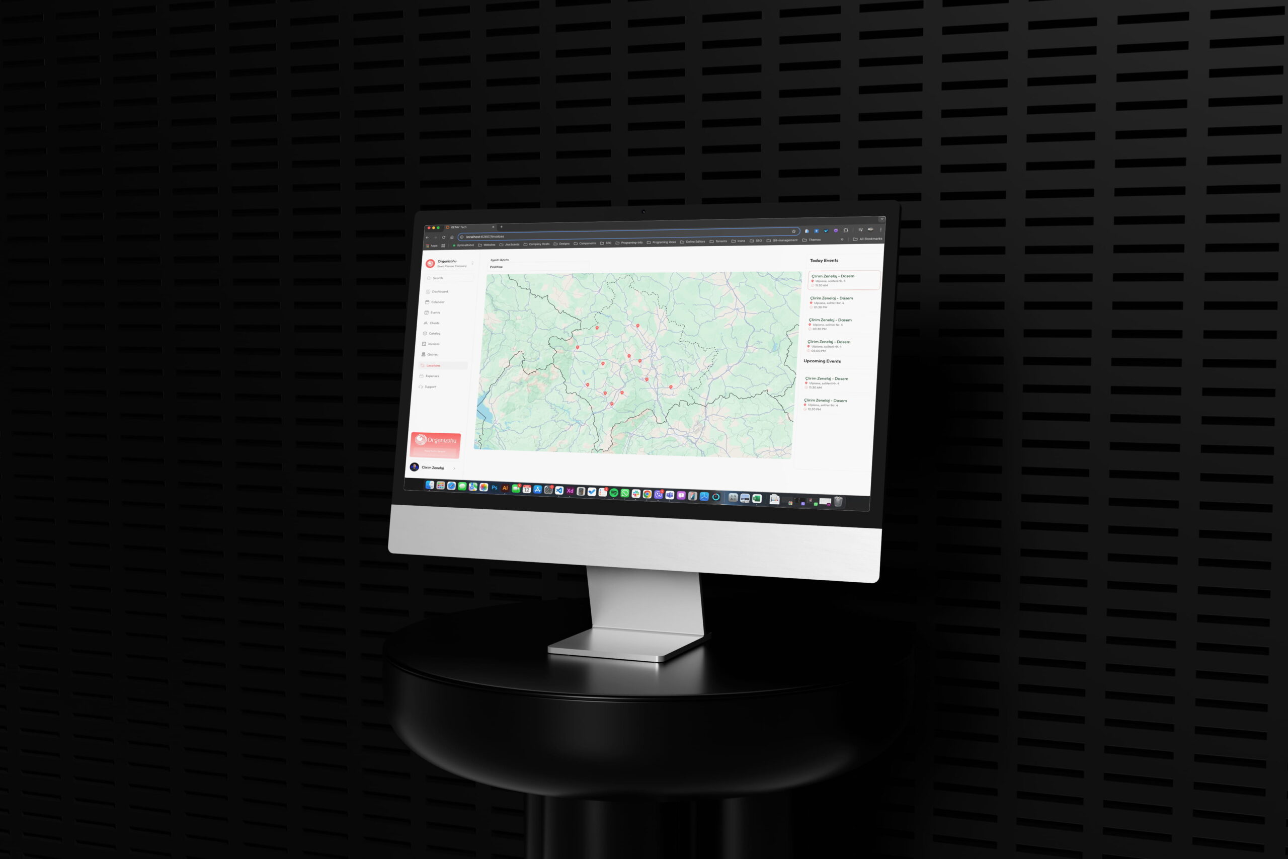 Organizohu event management SaaS dashboard — Kosovo first event platform DETAY Tech