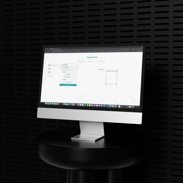 Estimating AI construction software interface — architectural plan processing DETAY Lab USA
