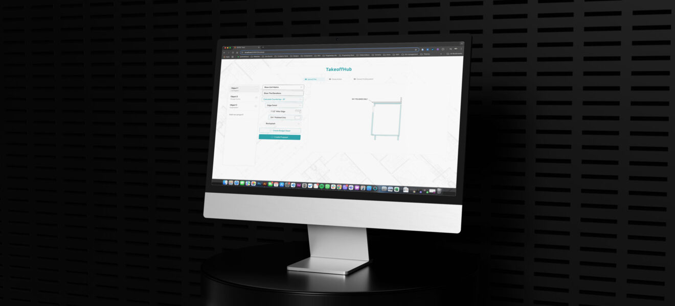 Estimating AI construction software interface — architectural plan processing DETAY Lab USA