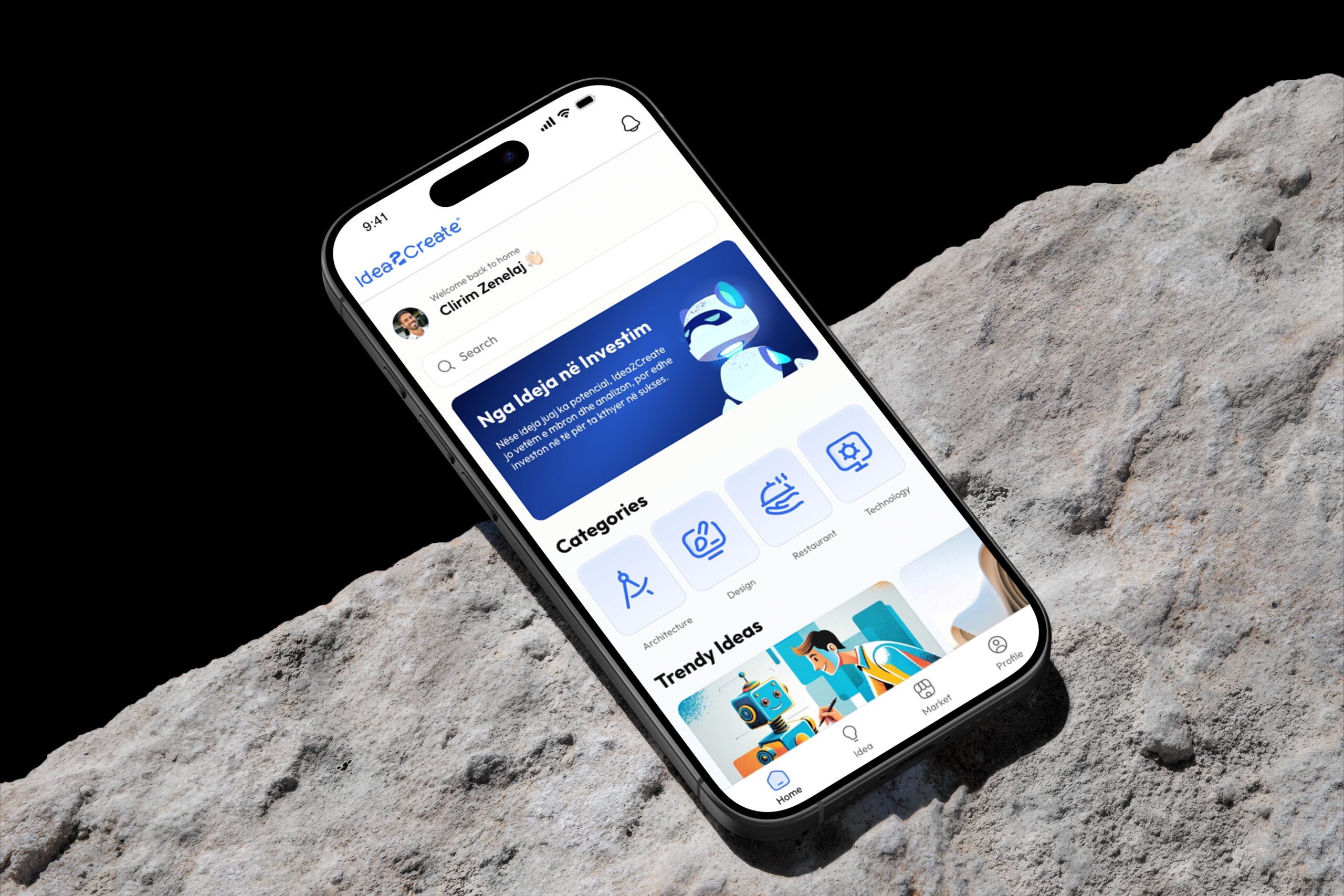 Idea2Create iOS Android mobile app — Flutter development DETAY Tech Switzerland