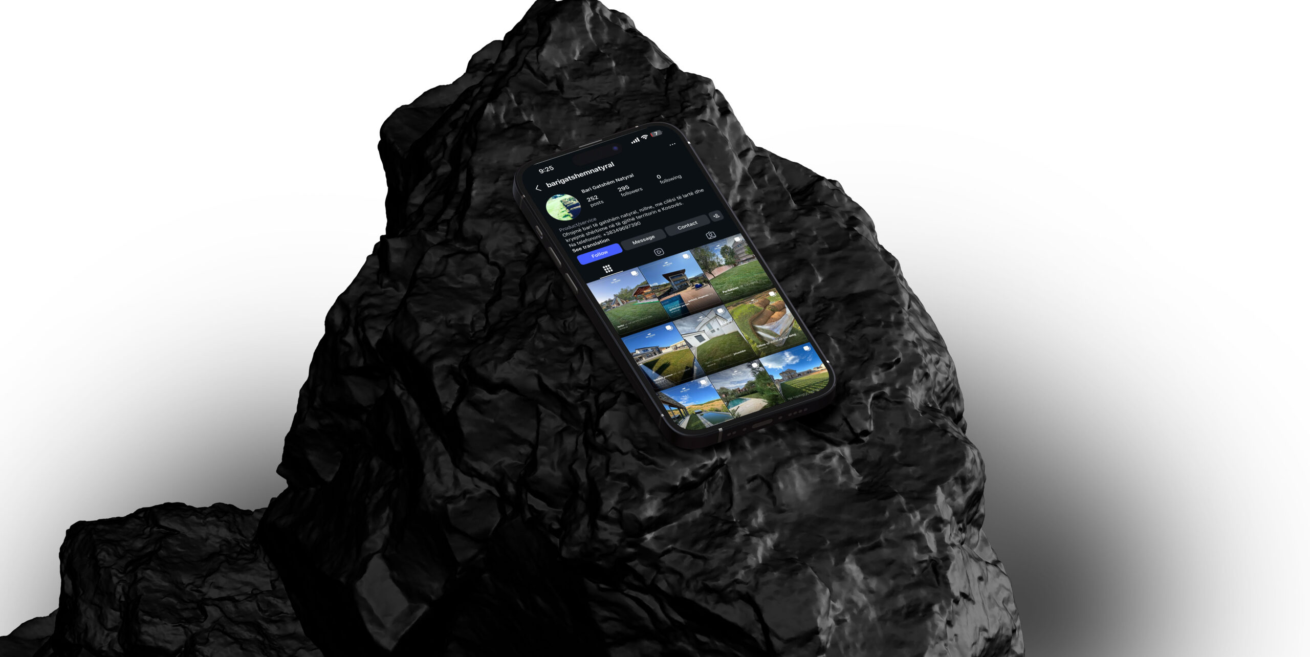 Bari Gatshem Natyral social media content — Kosovo garden and landscaping company managed by DETAY Studio
