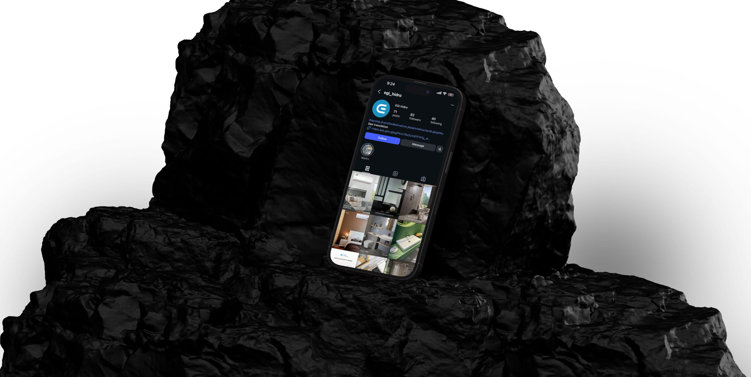 Egi Hidro social media content — Kosovo company social media management by DETAY Studio