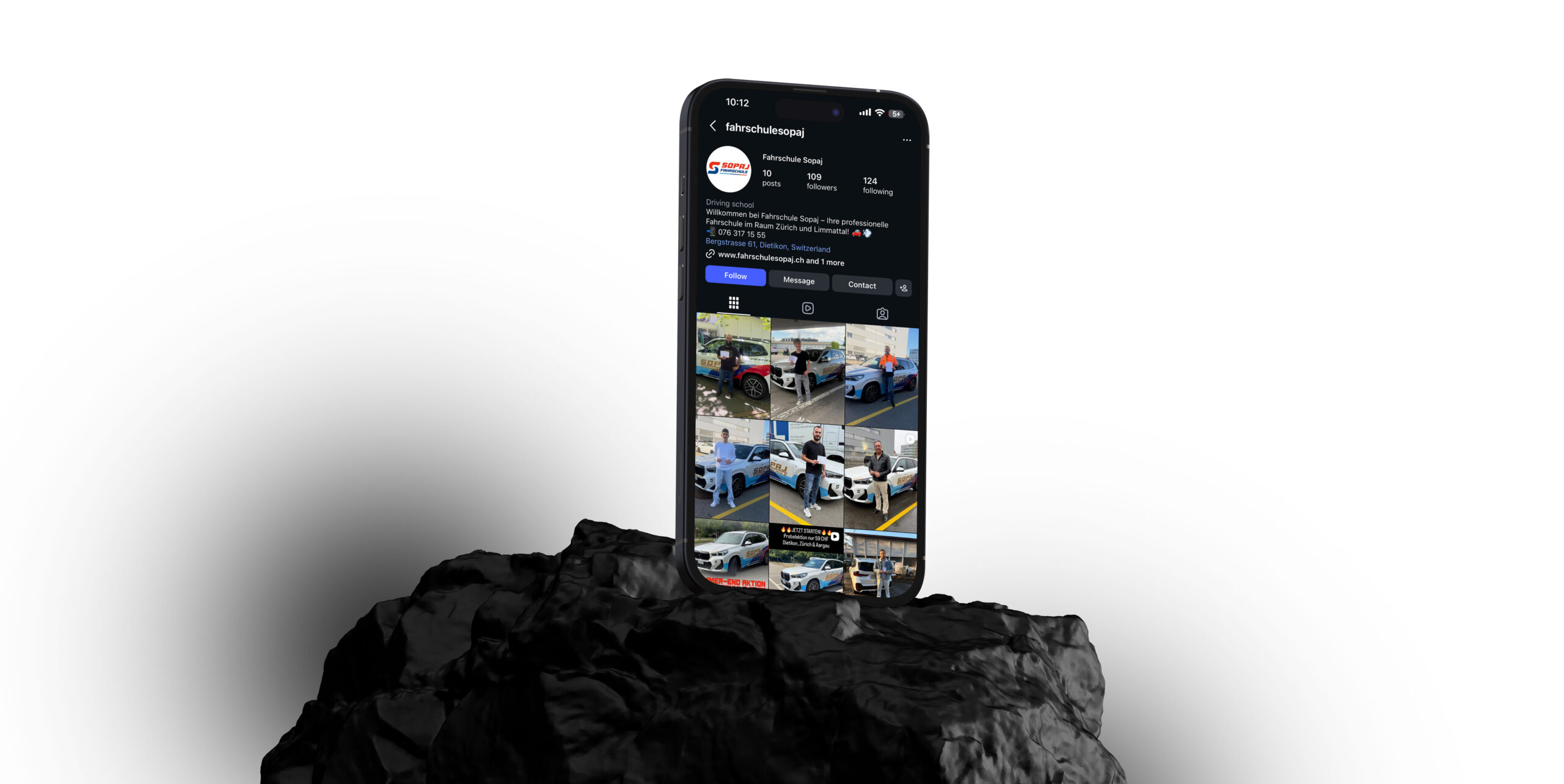 Fahrschule Sopaj social media content — Swiss driving school Switzerland German language managed by DETAY Studio