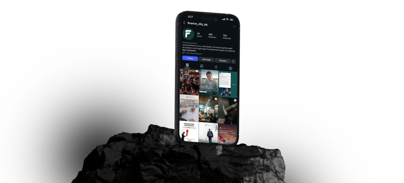 Financesky social media content — financial advisory company Switzerland managed by DETAY Studio