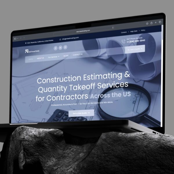 NT Estimating construction estimating company website — California USA DETAY Tech