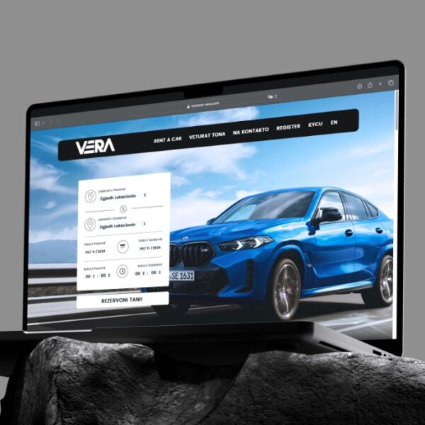 Vera Rent a Car website — car rental company website built by DETAY Tech Kosovo