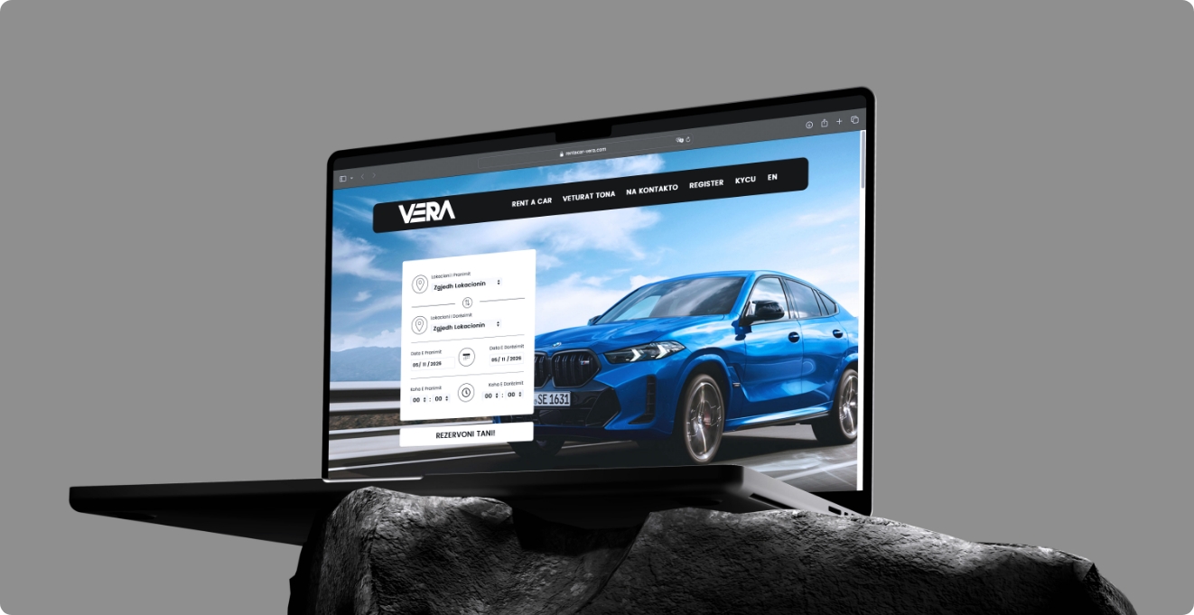 Vera Rent a Car website — car rental company website built by DETAY Tech Kosovo